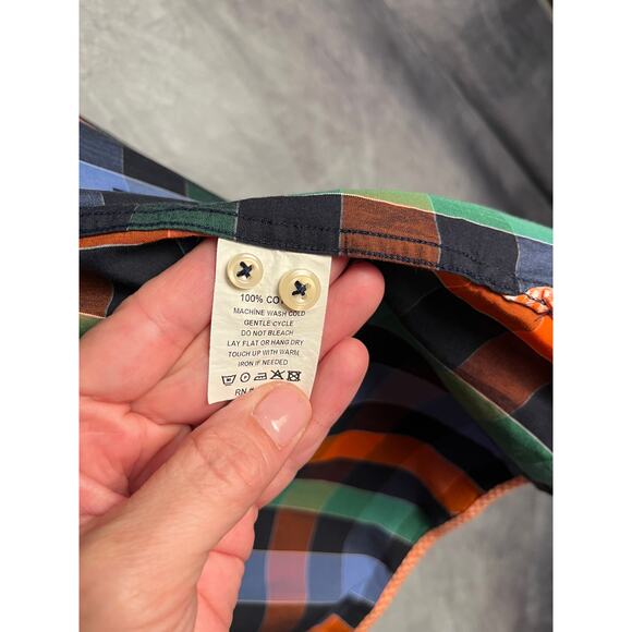 Hammer Made Men’s Multicolor Plaid Button-Down Dress Shirt 17.5 / 44 XL - Picture 5 of 11